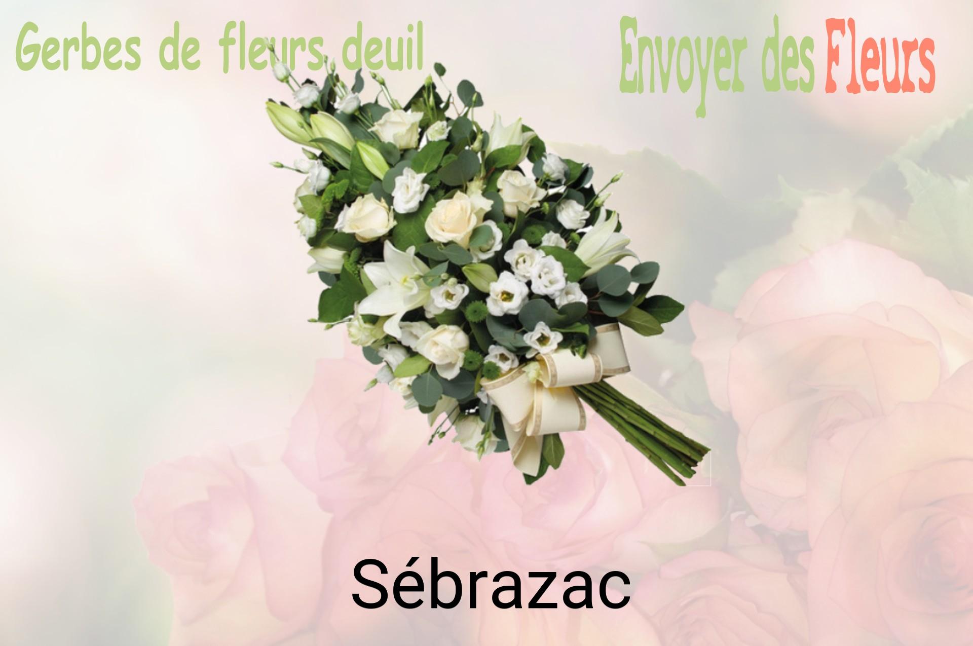 Gerbe de fleurs de deuil livrée à Sébrazac